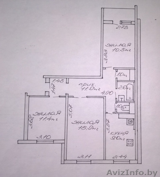Продаю 3-хкомнатную квартиру с балконом в центре города Жодино без посредников - Изображение #9, Объявление #1546175